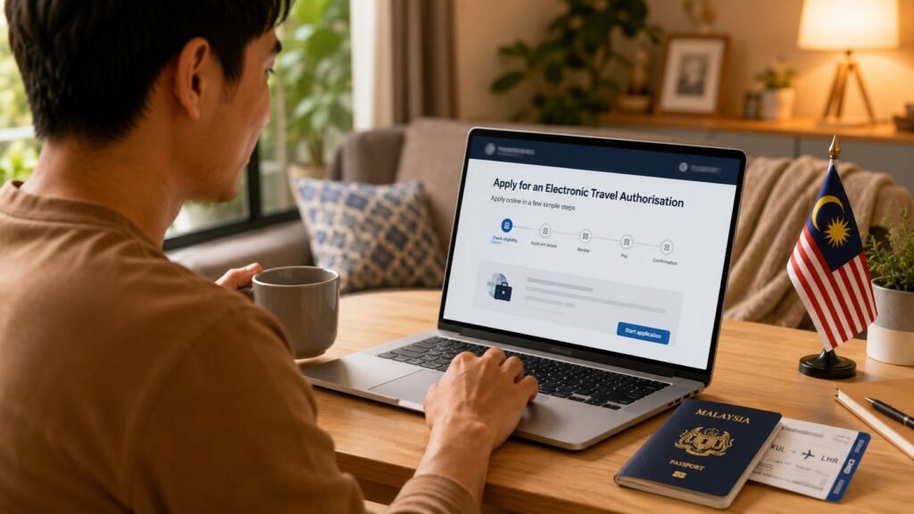 Applying for travel authorization at home