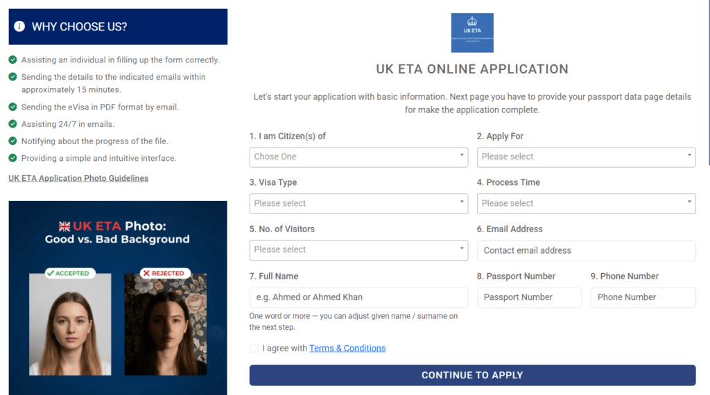 UK ETA ONLINE APPLICATION
