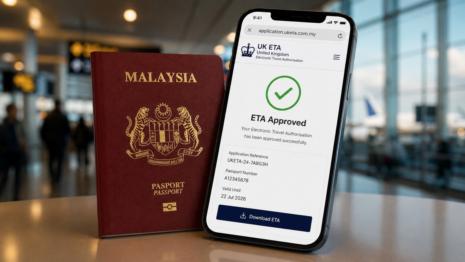 Malaysian Passport and Approved UK ETA